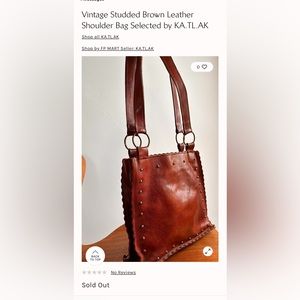 Gorgeous hand made Free People leather shoulder bag.  One of a kind.  Brand new.